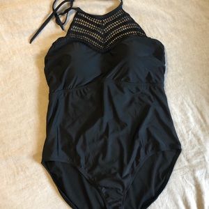 Black Plus Size One Piece Swimsuit